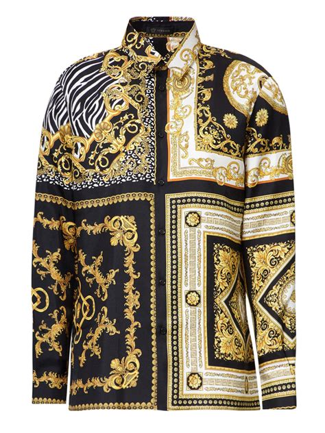 versace silk shirt men's|authentic versace shirts.